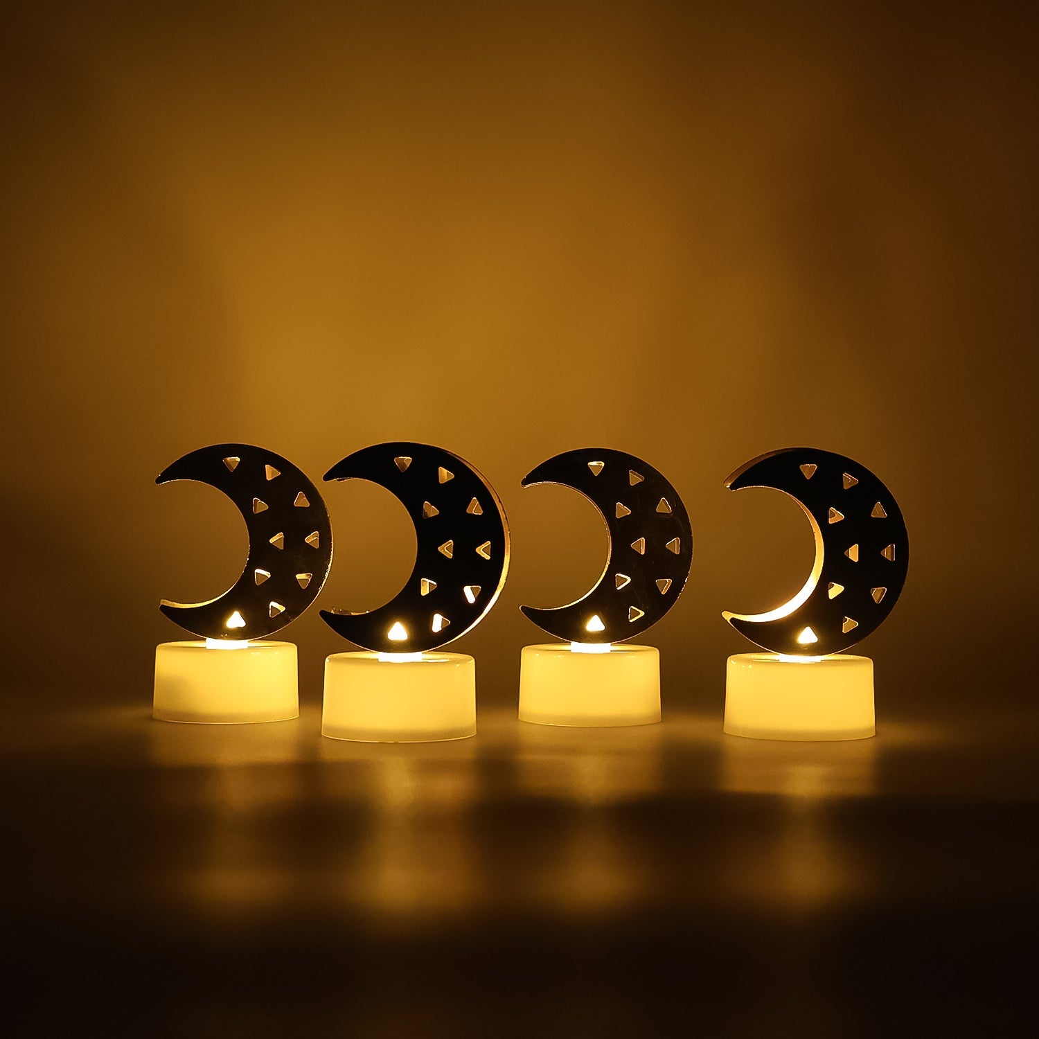 Decorative Moon Shaped Flameless LED Candles (4 Pc) Decorative Moon Shaped Flameless LED Candles (4 Pc)